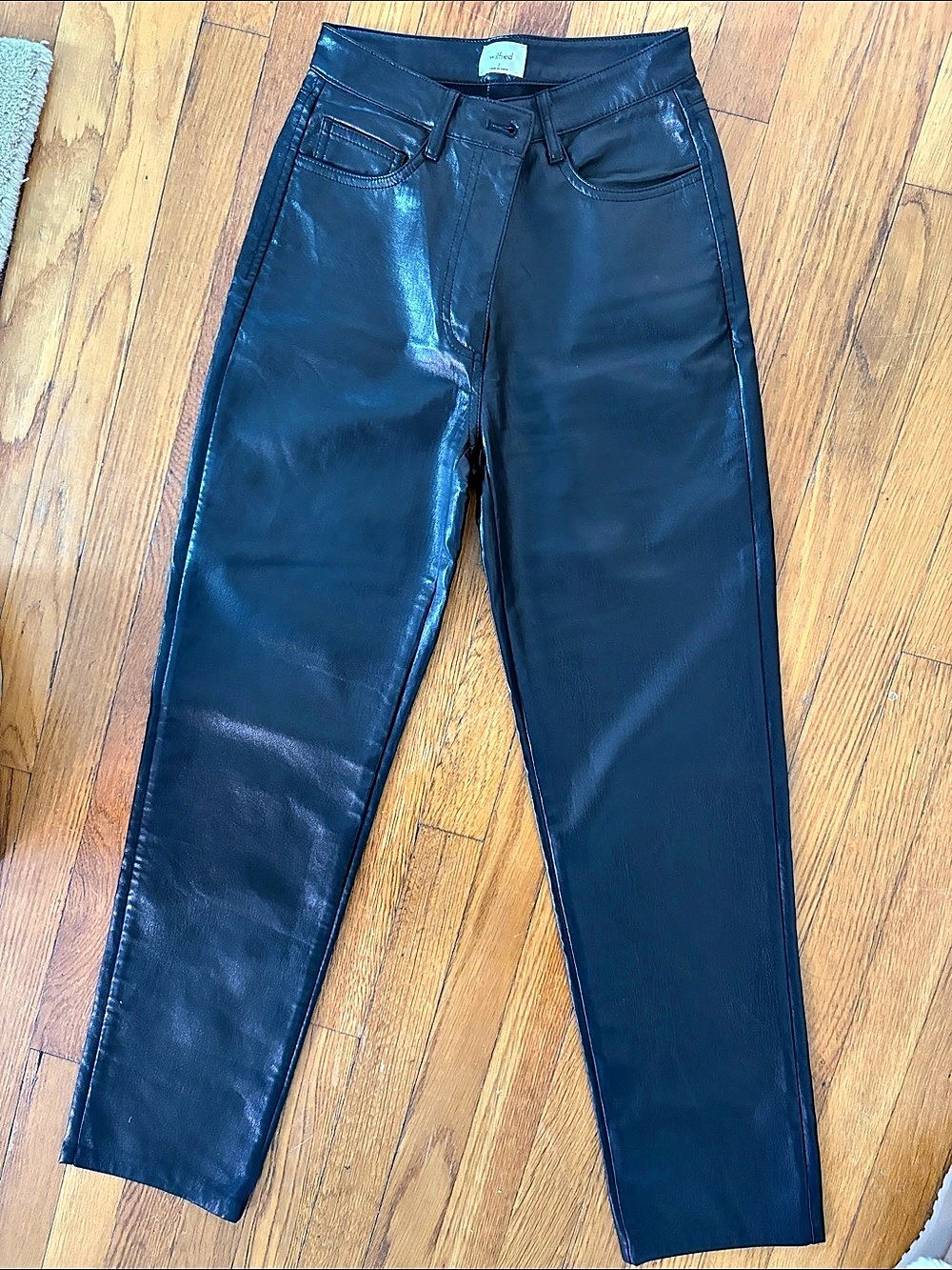 Wilfred The Melina Pant Faux Leather Straight Leg Pants Black Size 2